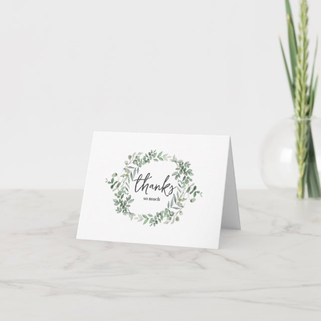 Couronne de eucalyptus botanique Script Merci (Devant)