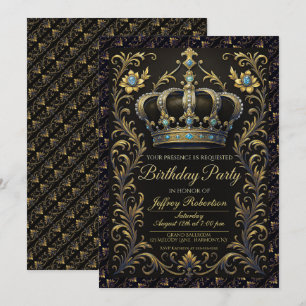 Couronne de fête d'anniversaire royale Invitation 