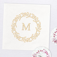 Couronne de feuille végétale Monogramme moderne