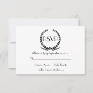 Couronne de feuilles de laurier RSVP noire pour ma