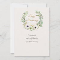 Couronne de Fleurs Anémones Blanches Carte