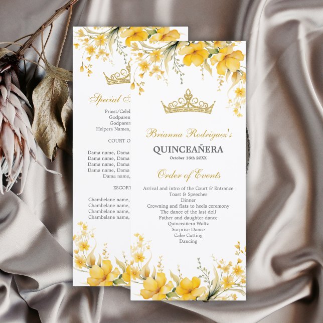 Couronne de fleurs jaune doré pour programme de Qu (Créateur téléchargé)