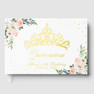 Couronne de Fleurs Rose Quinceanera Livre d'Or des