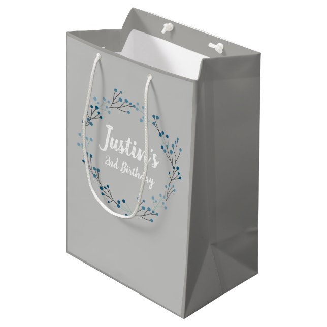 Couronne de fleurs Sacs cadeaux d'anniversaire Vin (Devant Angle)