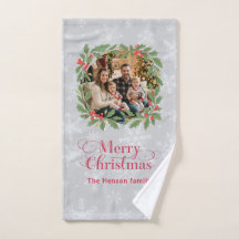 Couronne de houx élégante Joyeux Noël Photo