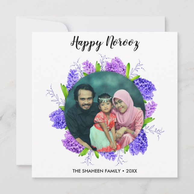 Couronne de jacinthe Carte de vœux pour le Nouvel  (Devant)