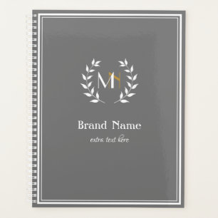 Couronne de laurier monogramme gris