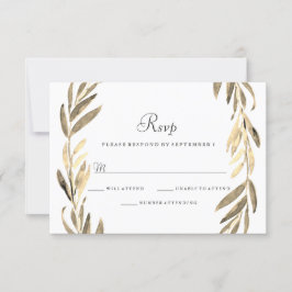 Couronne de mariage feuille d'or moderne RSVP