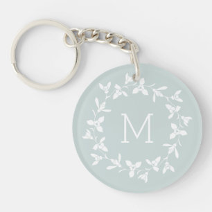 Couronne de neige florale avec monogramme. Pastel 