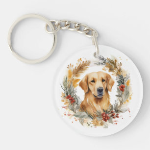 Couronne de Noël au Golden Retriever Chien de fête