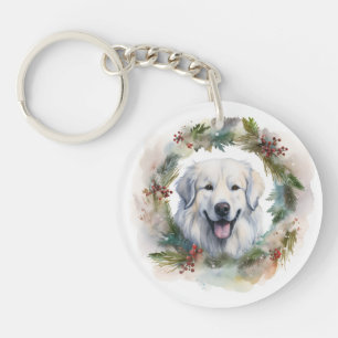 Couronne de Noël des Pyrénées majestueuses Chien f