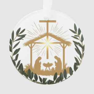 Couronne de Noël en olivier élégante Croix de la N