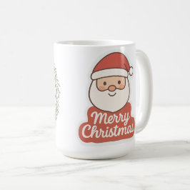 Couronne de Noël joyeuse & Santa mignon - Mug rect