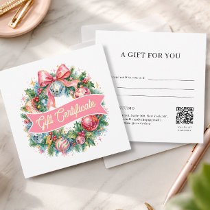 Couronne de Noël Rétro Disco Carte Cadeau QR Code
