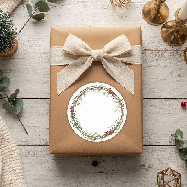 Couronne de Noël rustique Étiquette fait maison (Créateur téléchargé)