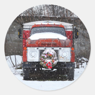 Couronne de Noël sur les autocollants de camion