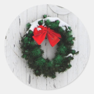 Couronne de Noël sur les autocollants de grange bl