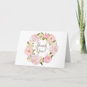 Couronne de pivoines aquarelles romantiques Merci