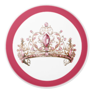 Couronne de Princesse Rose Poignée Céramique Fémin