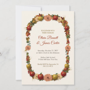 Couronne de récolte d'automne avec invitation de m