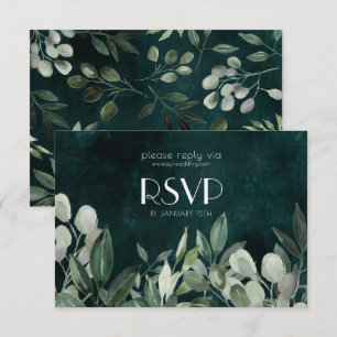 couronne de verdure de la carte de boîtier RSVP