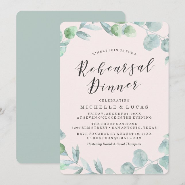 Couronne délicate | Invitation au dîner de répétit (Devant / Derrière)