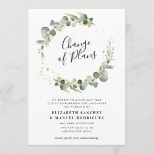 couronne d'eucalyptus reportée carte mariage