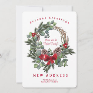 Couronne d'hiver avec carte de changement d'adress