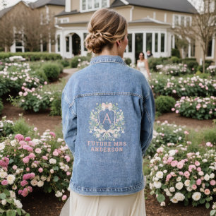 Couronne douce avec nœud rose blush Monogramme
