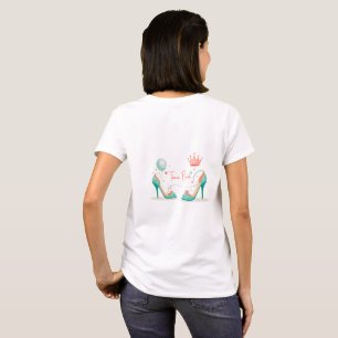 Couronne et talons hauts – Thème rose et vert ment