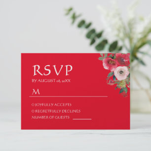 Couronne fleurie rouge Mariage chinois RSVP