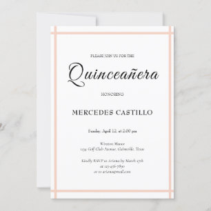 Couronne florale boho rose Invitation Quinceañera