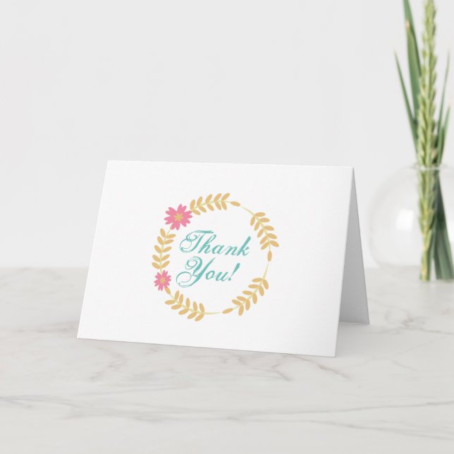 Couronne florale rose jaune Merci Entreprise (Devant)