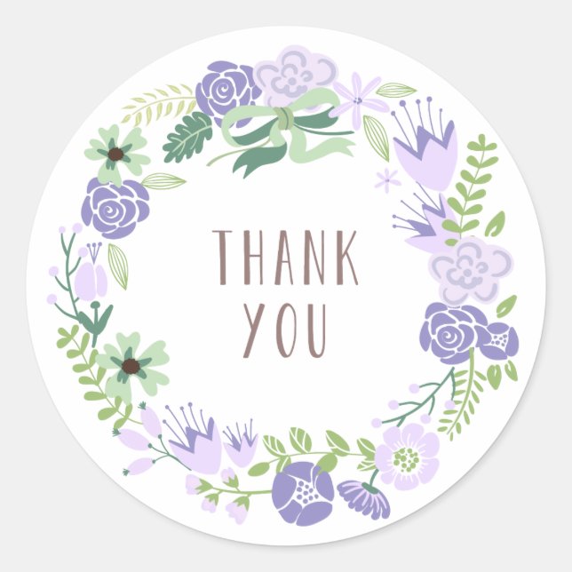 Couronne florale | Stickers Merci (Devant)