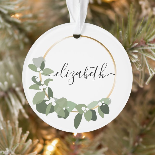 Couronne moderne nom personnalisé Mariage de Noël (Arbre)