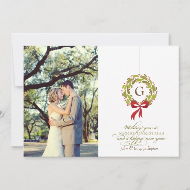 Couronne monogramme - Carte photo de vacances (Devant)