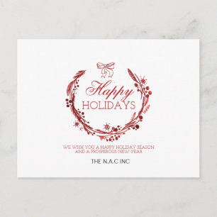 couronne rouge flourish carte de voeux d'entrepris
