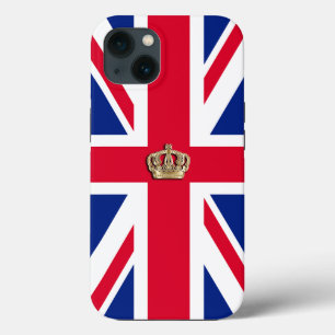 Couronne sur le Coque du drapeau britannique patri