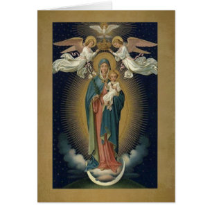 Couronnement Vierge Marie w/Jesus et des anges
