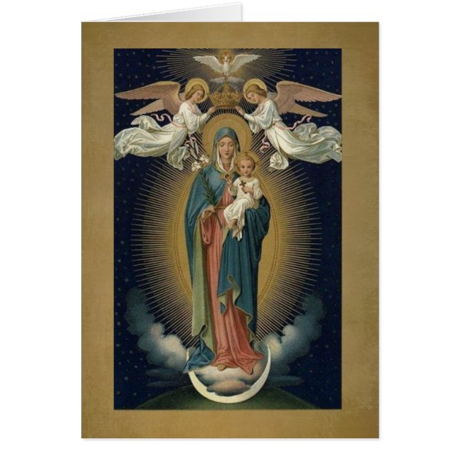 Couronnement Vierge Marie w/Jesus et des anges (Devant)