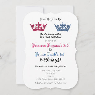 Couronnes de prince et princesse Invitation à la f