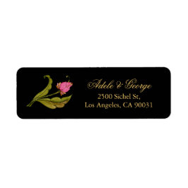 Couronnes florales roses | Étiquette d'adresse de