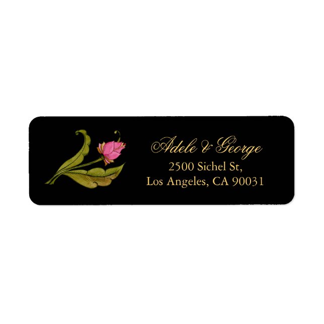 Couronnes florales roses | Étiquette d'adresse de  (Devant)