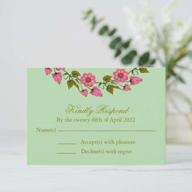 Couronnes florales roses | RSVP pour mariage (Debout devant)