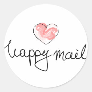 Courrier heureux autocollants ronds pour entrepris
