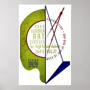 Cours d'art d'été gratuit - Ancien Poster WPA Vint