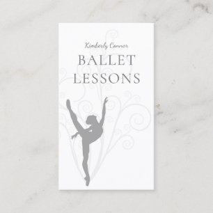 Cours de ballet Gris Ballerina Carte de visite