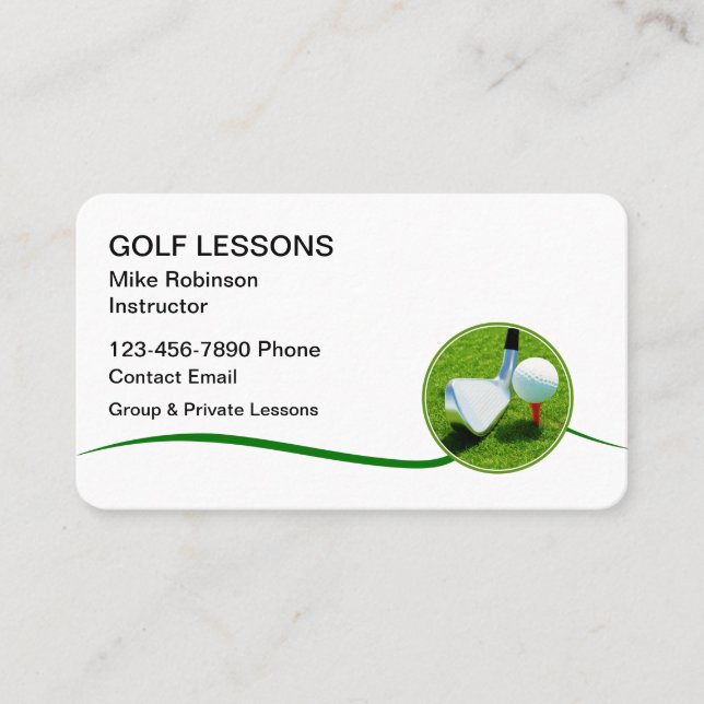 Cours de golf Cartes de visite instructeurs (Devant)