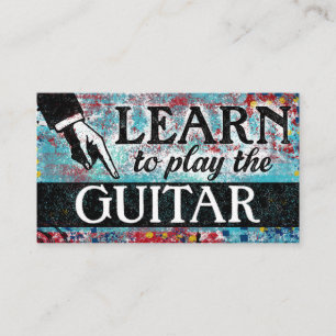 Cours de guitare Carte de visite - Rouge bleu