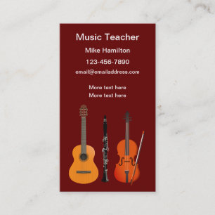 Cours de musique Enseignant Carte de visite